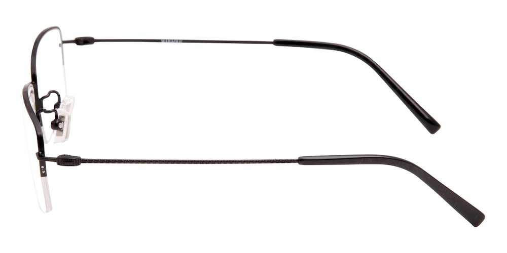 Colin Black Rectangle Titanium Eyeglasses