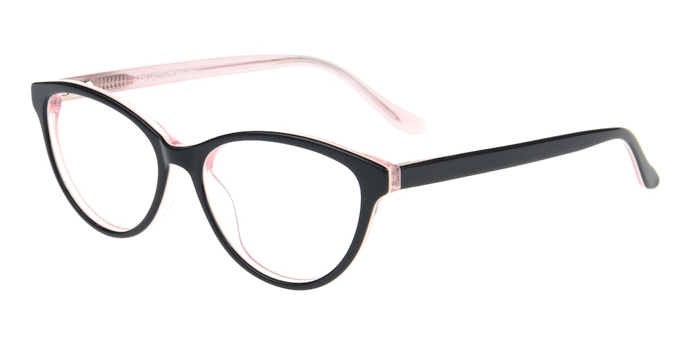 Laura Black/Pink Cat Eye Acetate Eyeglasses