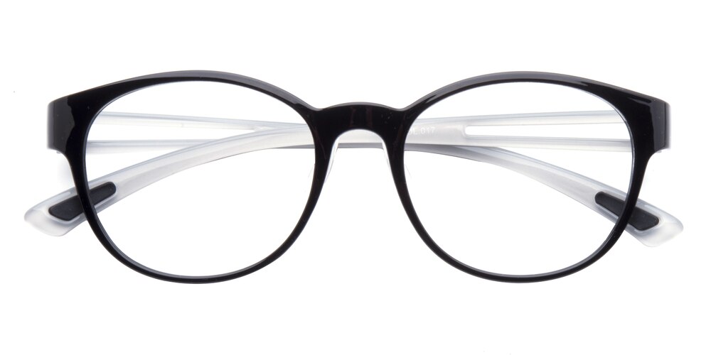 Monterey Black/Crystal Round TR90 Eyeglasses