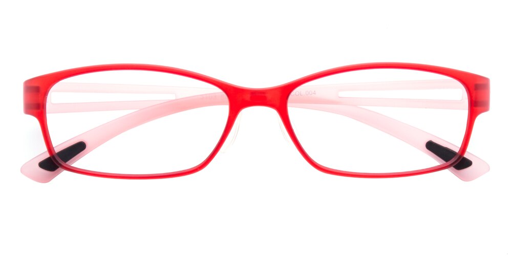 Walnut Red Rectangle TR90 Eyeglasses