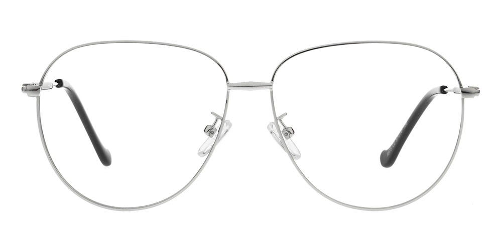 Fresh Silver Aviator Metal Eyeglasses