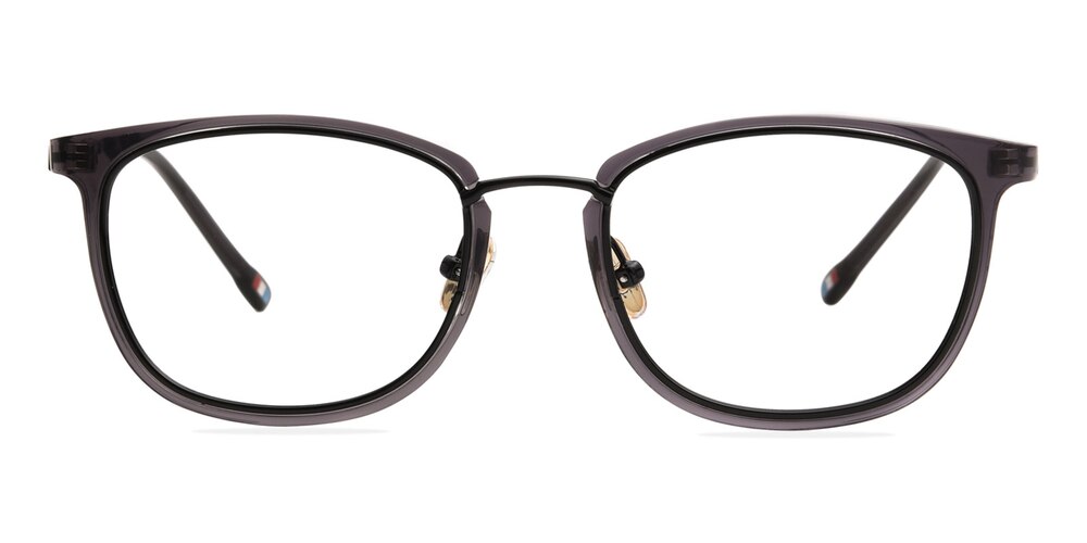 Gail Gray/Black Oval Acetate Eyeglasses
