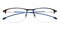 Bruce Blue Rectangle Metal Eyeglasses