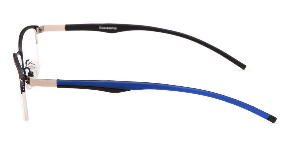 Cliff Blue Rectangle Metal Eyeglasses