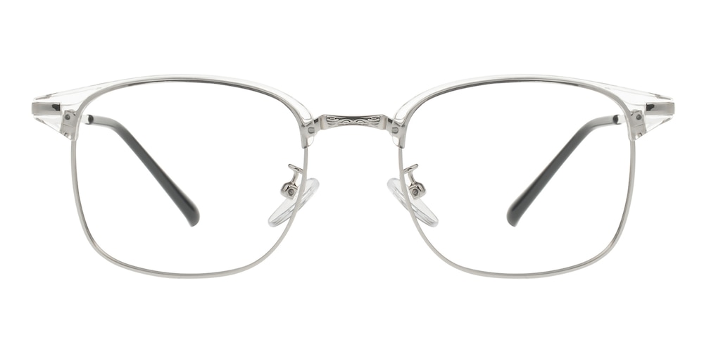 Northport Crystal/Silver Classic Wayframe TR90 Eyeglasses
