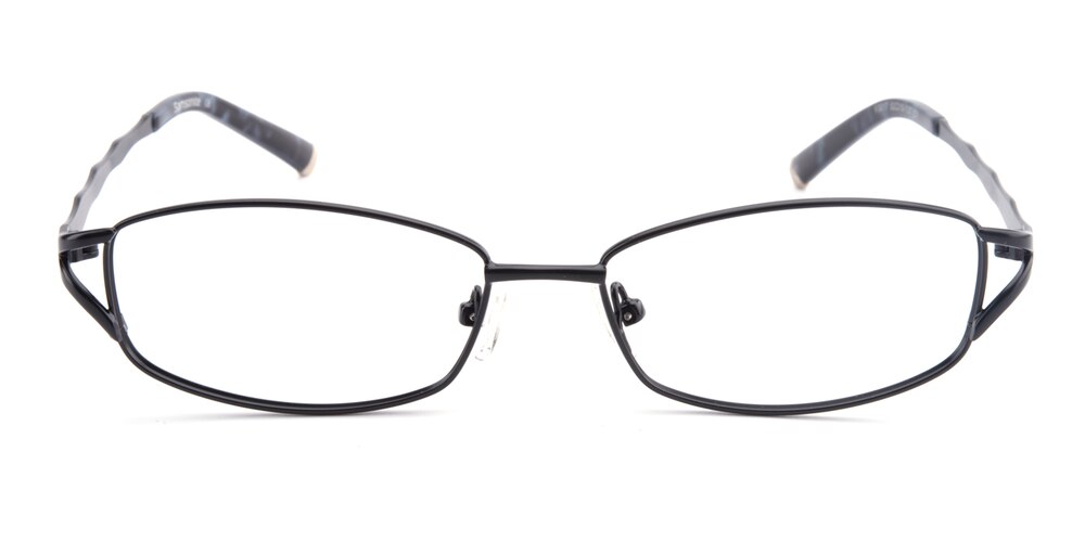 Afra Black Oval Metal Eyeglasses