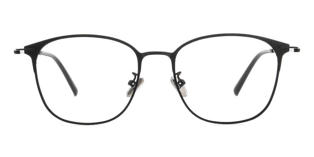 Oakman Black Classic Wayframe Metal Eyeglasses