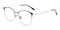 Oakman Black/Silver Classic Wayframe Metal Eyeglasses