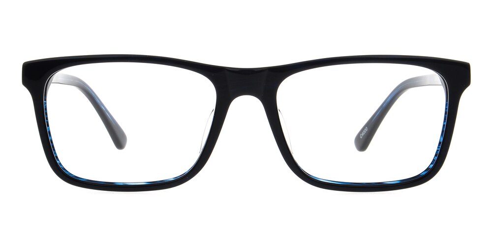 Bennett Deep Blue Rectangle Metal Eyeglasses
