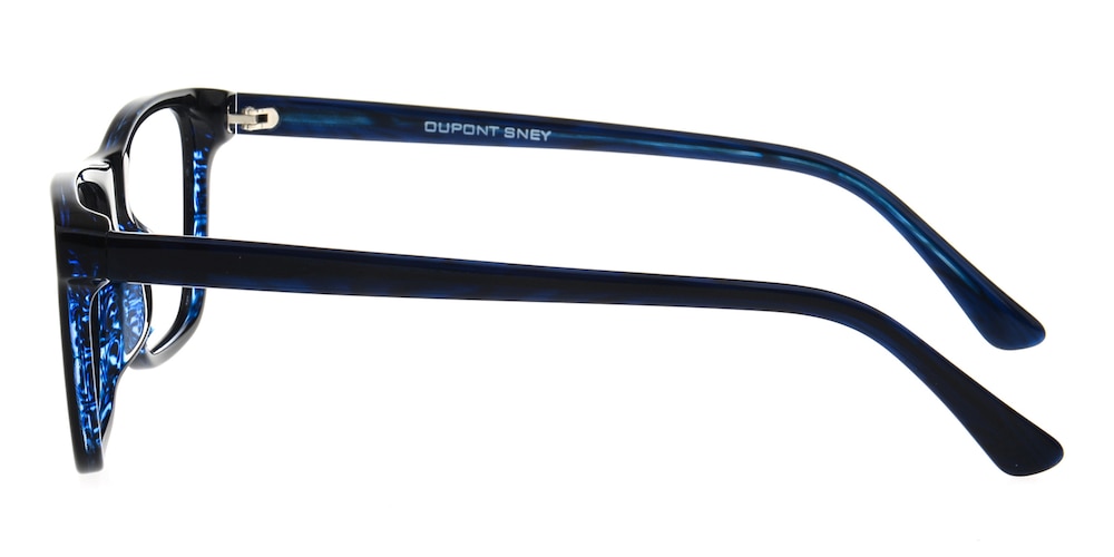 Bennett Deep Blue Rectangle Metal Eyeglasses