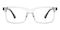 Carey Crystal/Black Rectangle Acetate Eyeglasses
