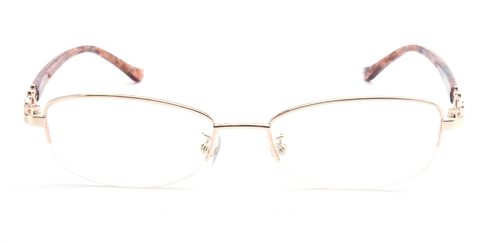 Carol Golden Oval Metal Eyeglasses