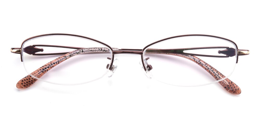 Diana Brown Oval Metal Eyeglasses