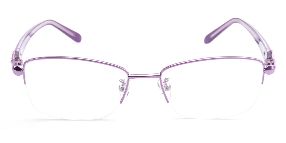Eden Purple Rectangle Metal Eyeglasses