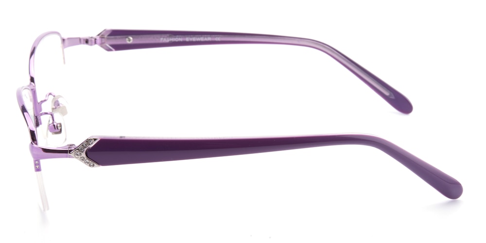 Eden Purple Rectangle Metal Eyeglasses