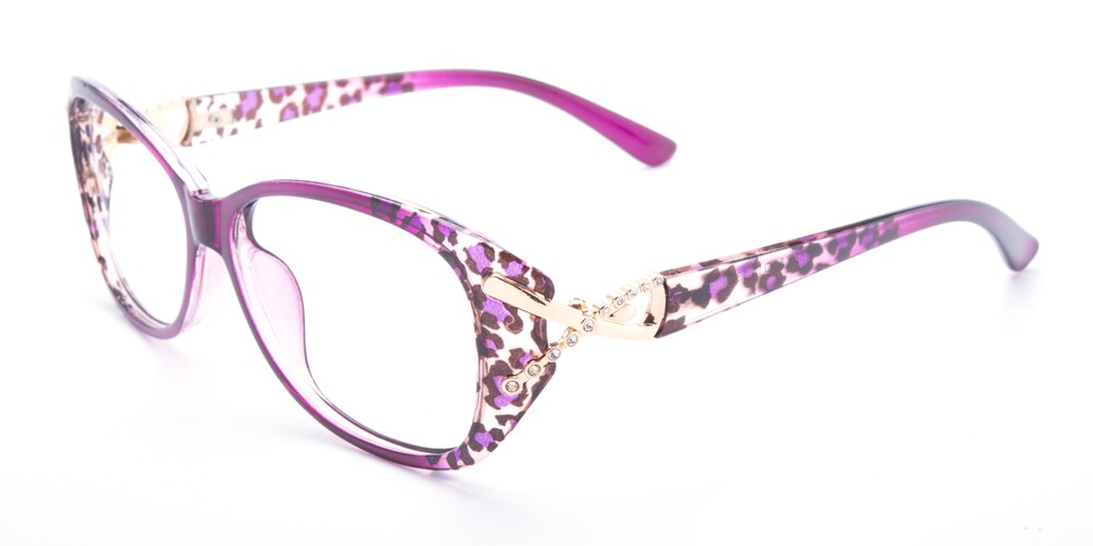 Zoe Purple Oval Plastic Eyeglasses
