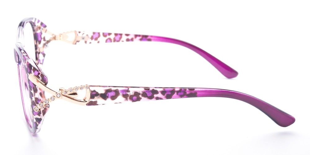 Zoe Purple Oval Plastic Eyeglasses