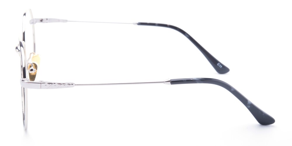Breenda Black/Silver Polygon Metal Eyeglasses