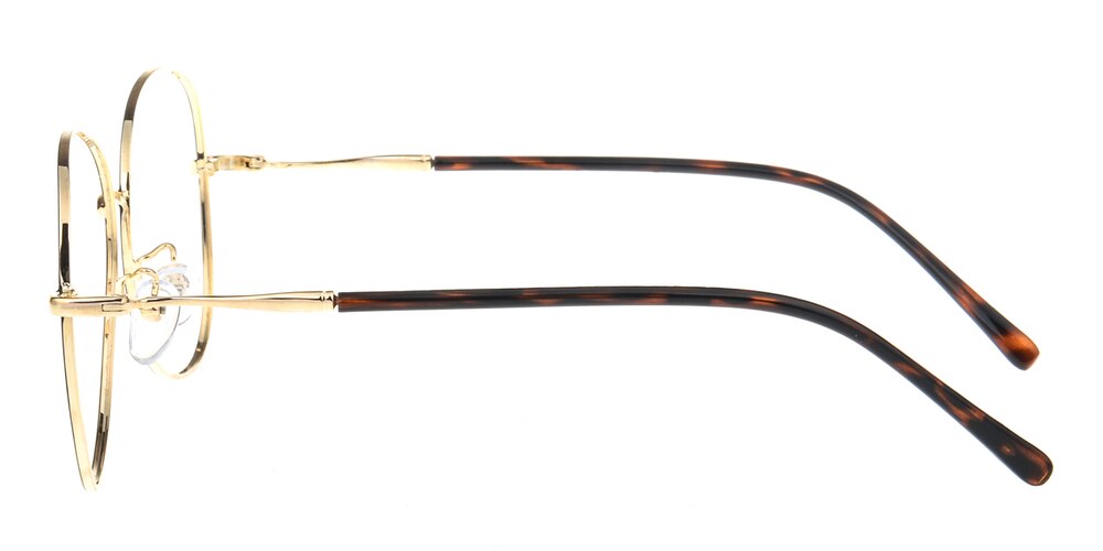 Sault Black/Golden Oval Metal Eyeglasses