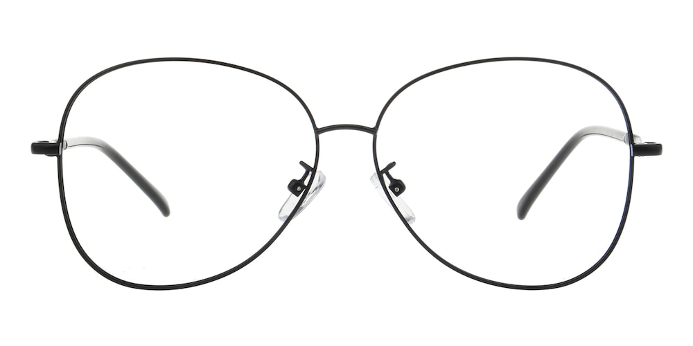 Sault Black Oval Metal Eyeglasses
