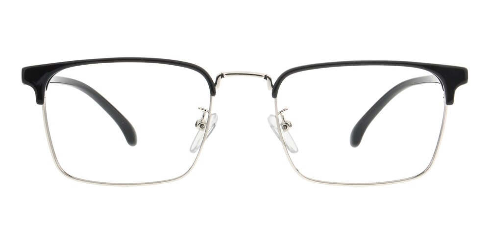 Harlan Black/Silver Rectangle TR90 Eyeglasses