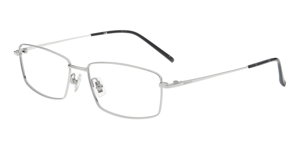 Brady Silver Rectangle Titanium Eyeglasses