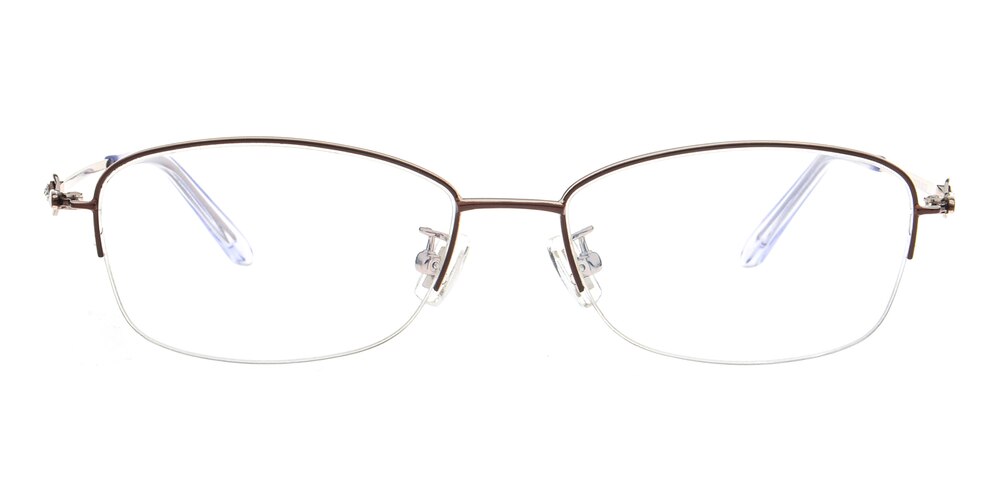 Maxine Brown Oval Titanium Eyeglasses