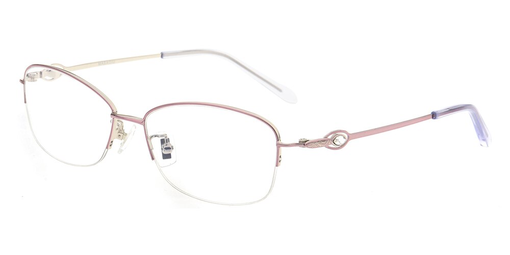 Maxine Pink Oval Titanium Eyeglasses