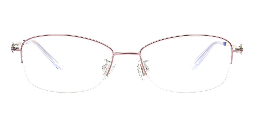 Maxine Pink Oval Titanium Eyeglasses