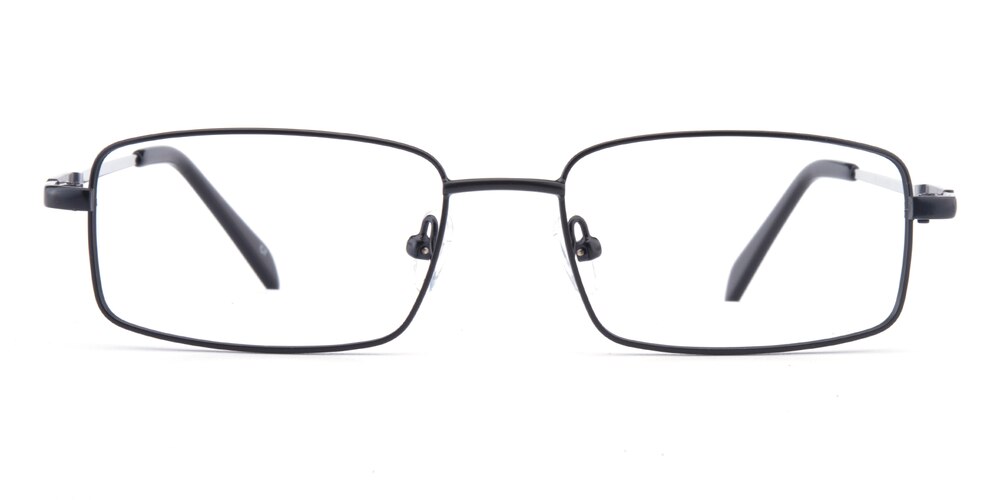 Geoff Black Rectangle Metal Eyeglasses