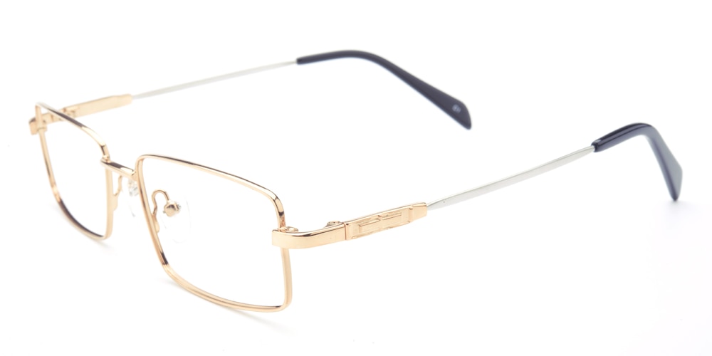 Geoff Golden Rectangle Metal Eyeglasses