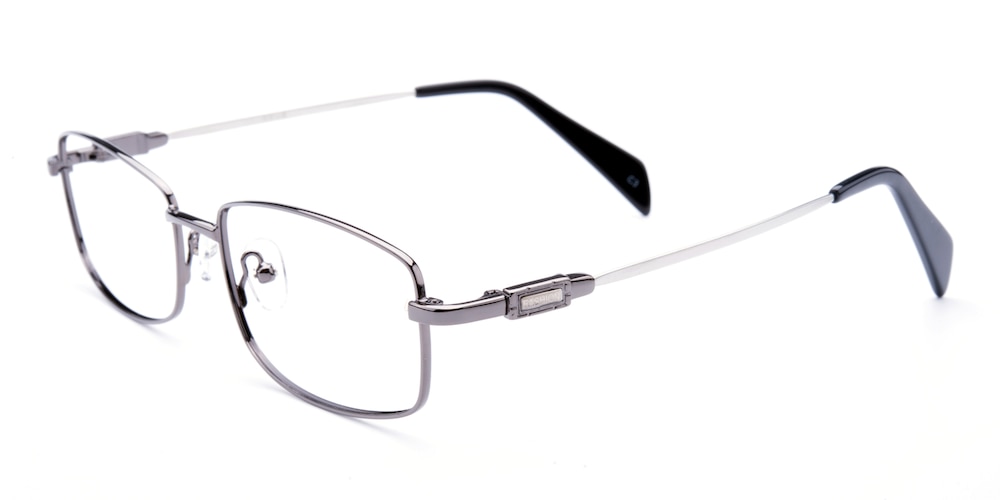 Harry Gunmetal Oval Metal Eyeglasses