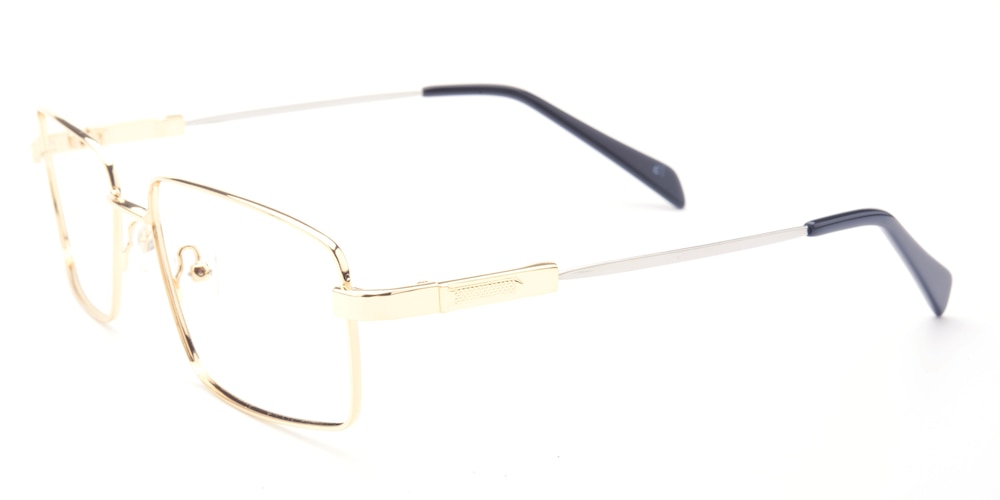 Ingram Golden Rectangle Metal Eyeglasses