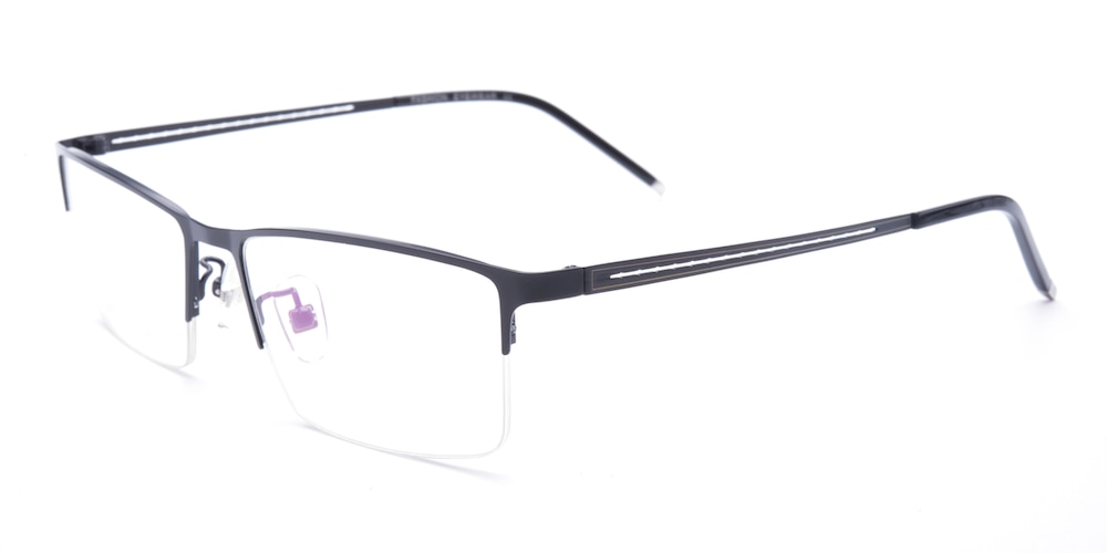 Bradley Black Rectangle Metal Eyeglasses
