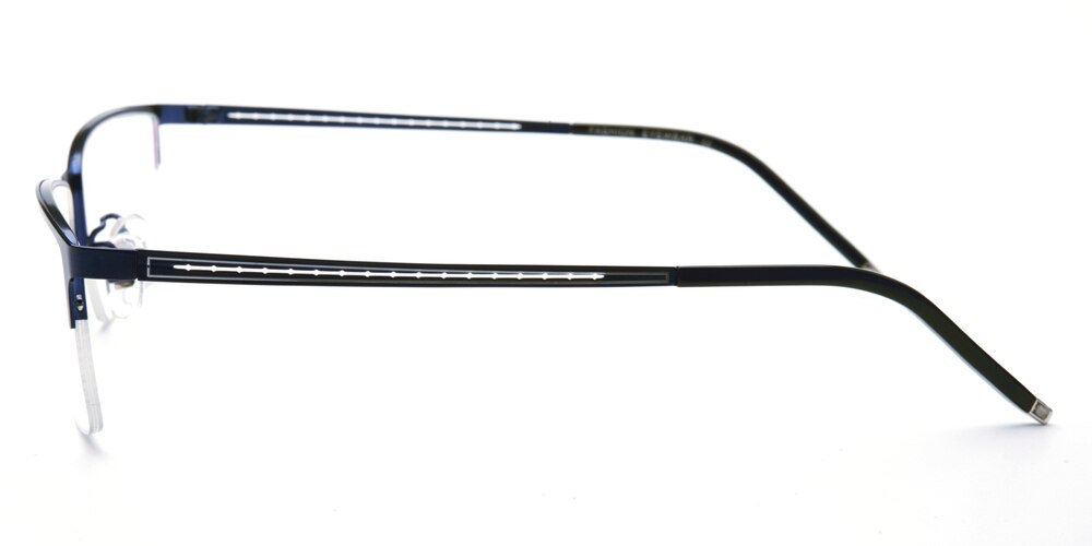 Bradley Blue Rectangle Metal Eyeglasses