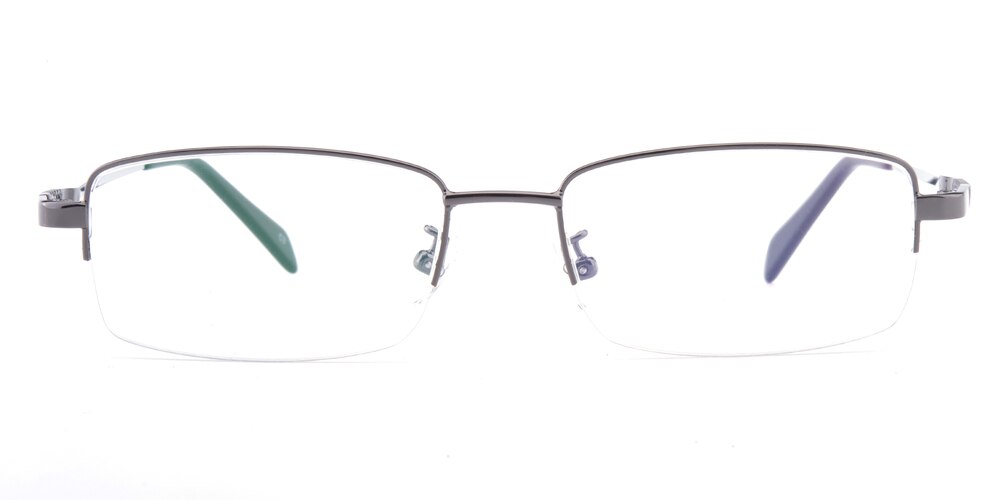Jeffrey Gunmetal Rectangle Metal Eyeglasses