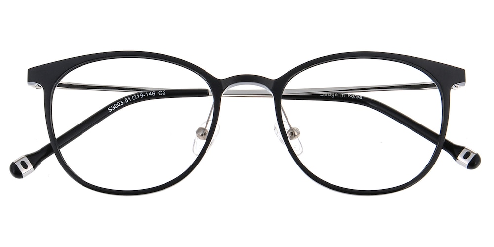 Cloud Black/Silver Classic Wayframe Ultem Eyeglasses