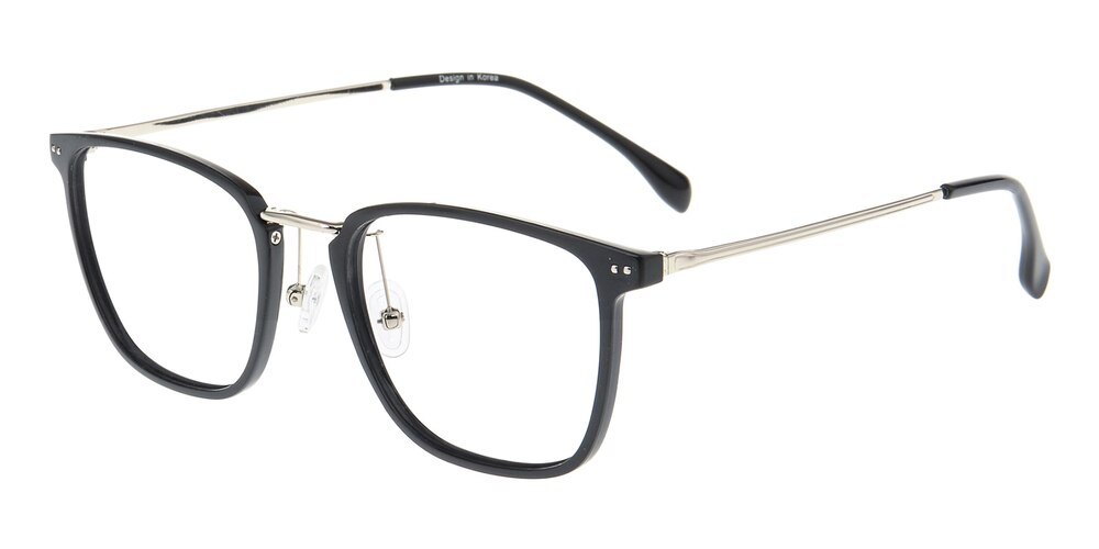 Camden Black/Silver Square Ultem Eyeglasses