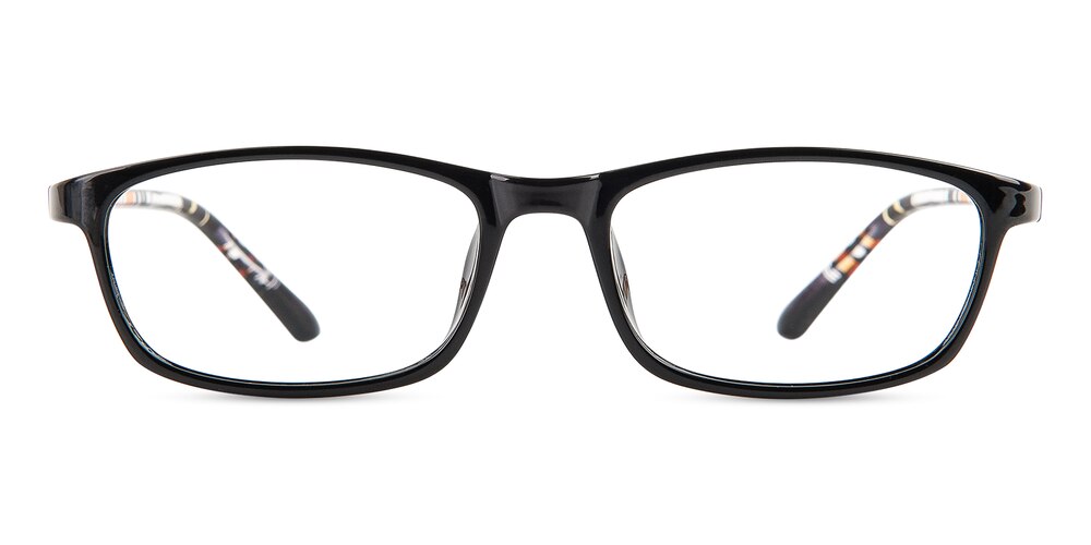 Lina Patterned Black Rectangle TR90 Eyeglasses