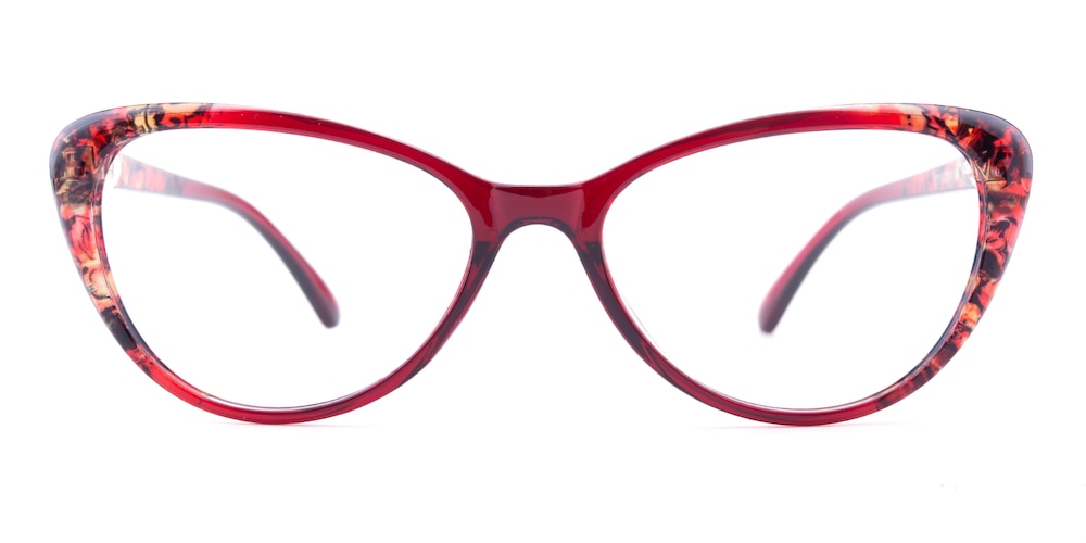 Joyce Red Cat Eye Plastic Eyeglasses