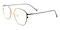 Canton Black/Golden Oval Metal Eyeglasses