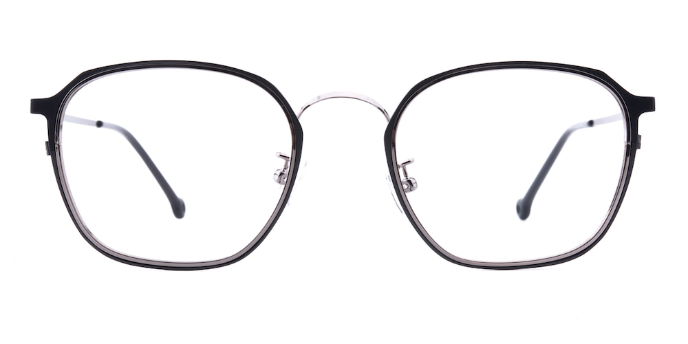 Canton Black/Gunmetal Oval Metal Eyeglasses