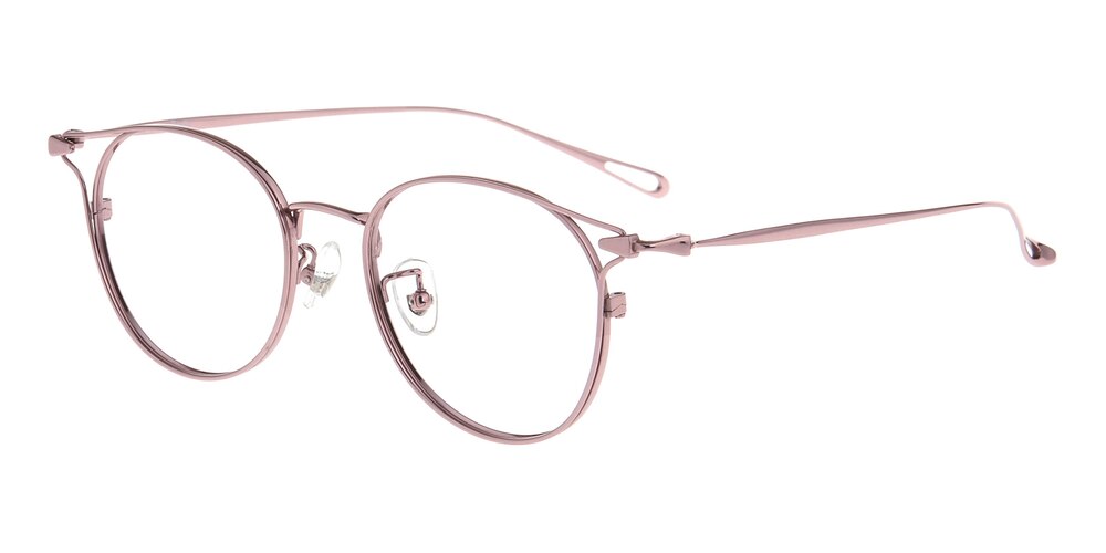 Jessica Pink Round Titanium Eyeglasses