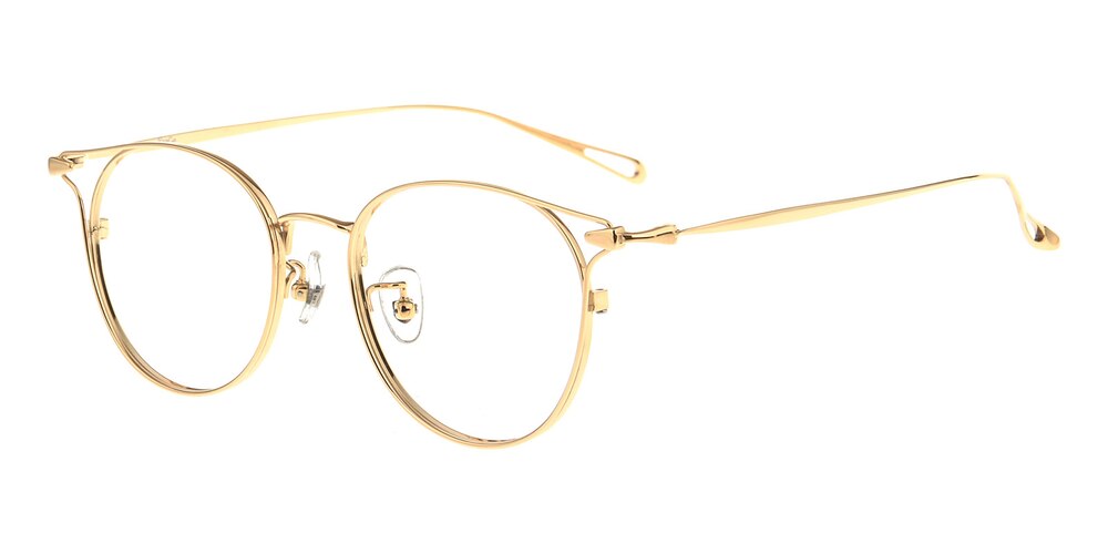 Jessica Golden Round Titanium Eyeglasses