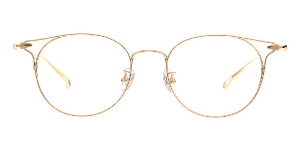 Jessica Golden Round Titanium Eyeglasses
