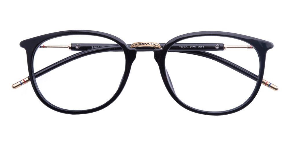 Andrea Black Oval TR90 Eyeglasses