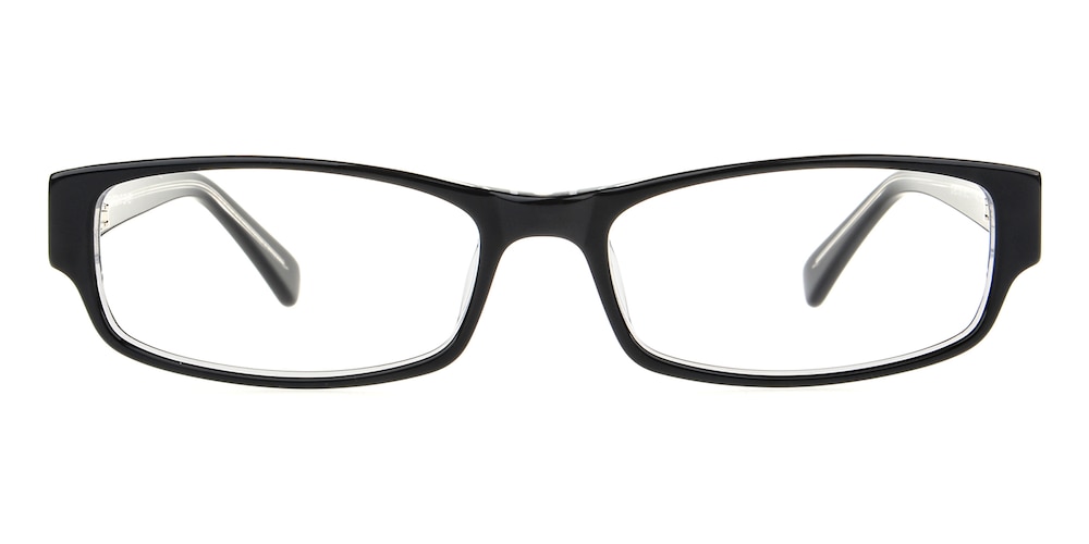 Sagittarius Black/Crystal Rectangle Acetate Eyeglasses