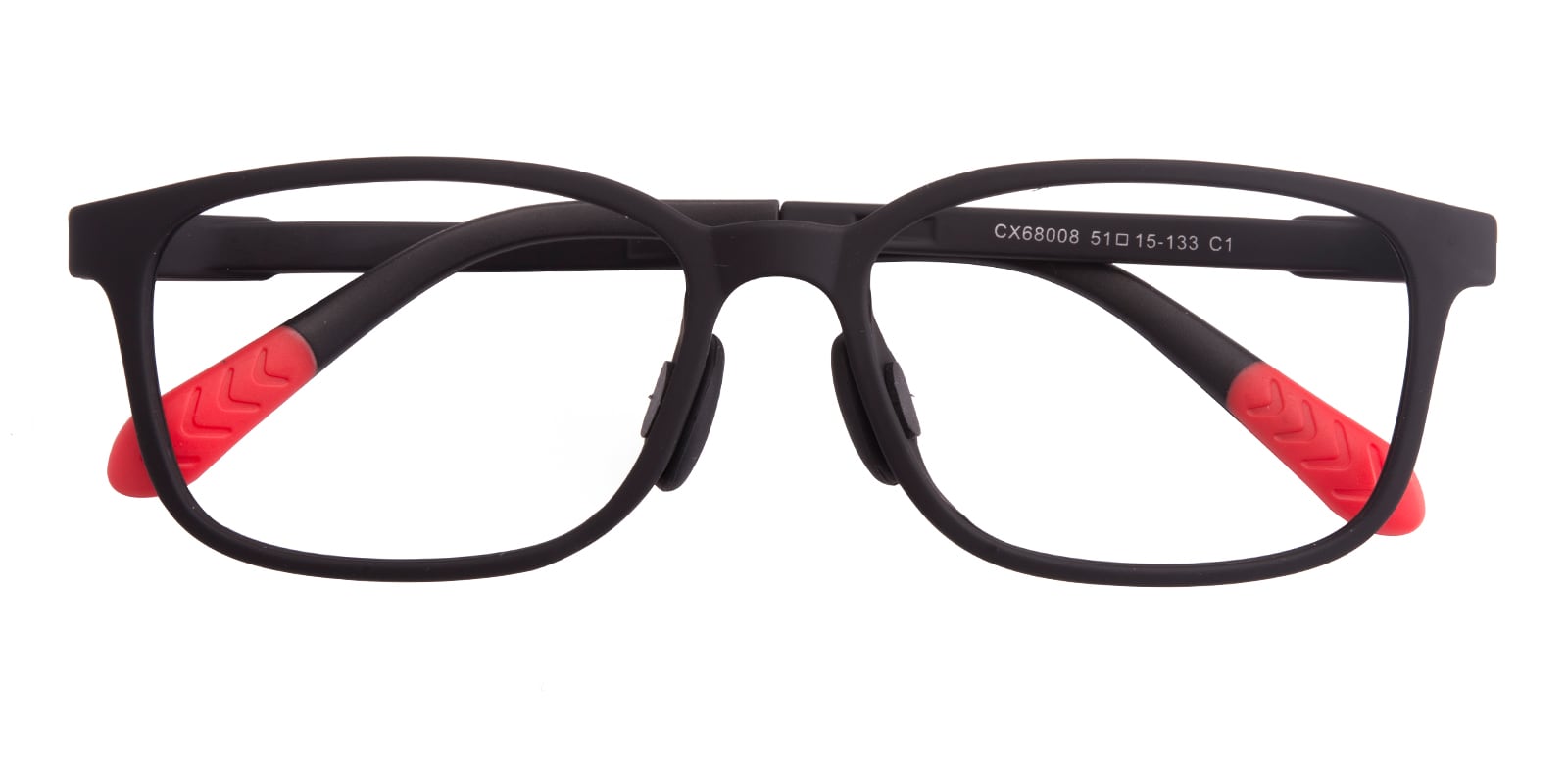 Rectangle Eyeglasses, Full Frame Black Silica-gel - FP1543