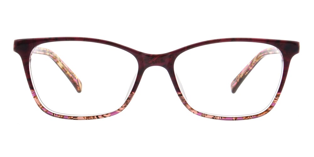 Elva Purple Rectangle Acetate Eyeglasses