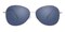 Joa Black Oval Metal Sunglasses